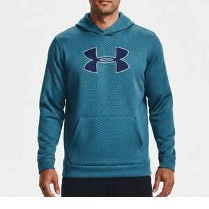 UNDER ARMOUR Youth Sz L Loose Sweatshirt Outdoor Sports Geometric Blue Hoodie